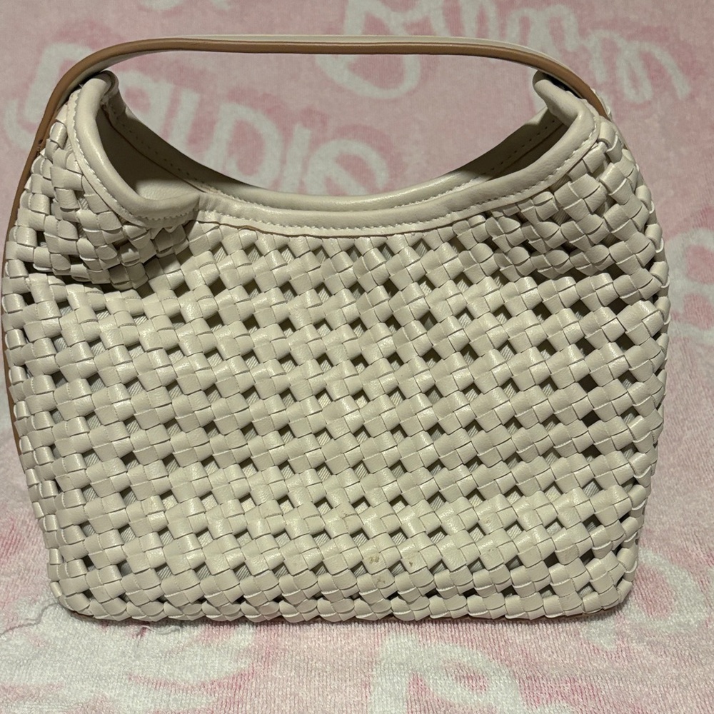 a new day Cream Woven Hobo Bag